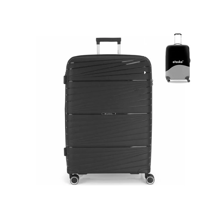 Gabol bőrönd nagy méret GA-1220L Black ajándék bőröndhuzattal