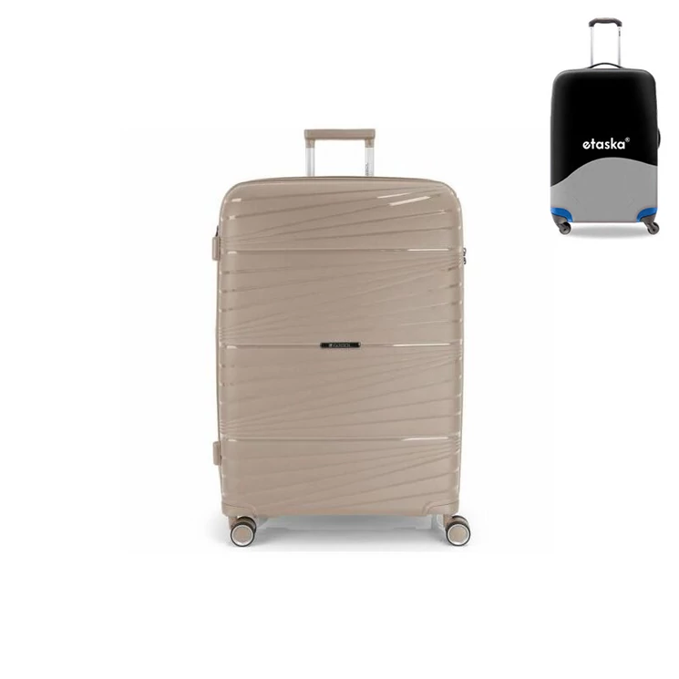 Gabol bőrönd nagy méret GA-1220L Bézs ajándék bőröndhuzattal