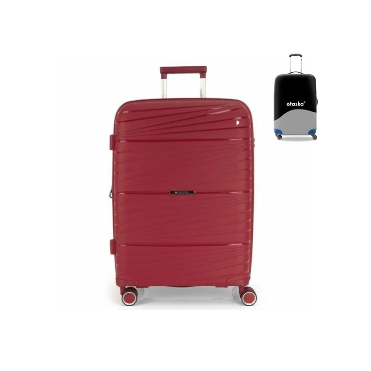 Gabol bőrönd közép méret GA-1220M Red ajándék bőröndhuzattal