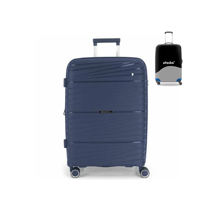 Gabol bőrönd közép méret GA-1220M Blue ajándék bőröndhuzattal