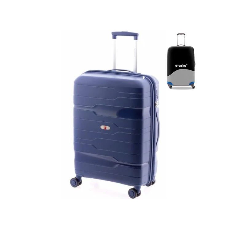 Gladiator Spinner bőrönd M-3811 Sötétkék ajándék bőröndhuzattal