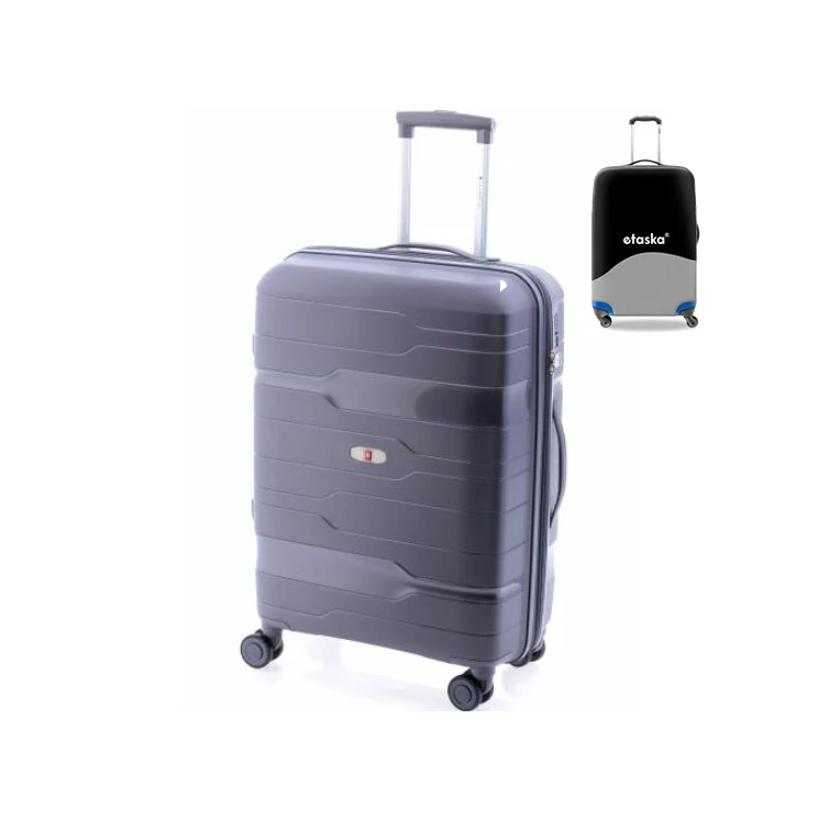 Gladiator Spinner bőrönd M-3811 Szürke  ajándék bőröndhuzattal