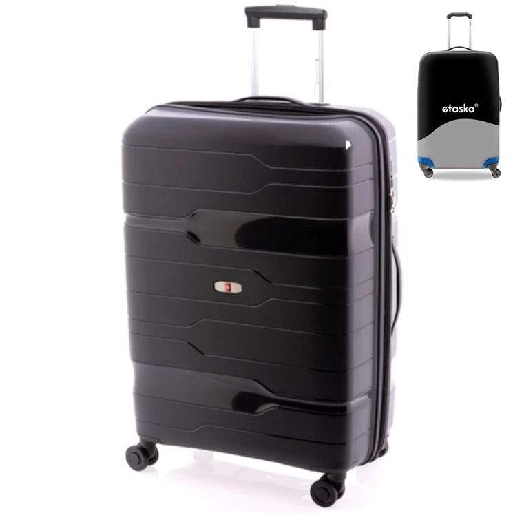 Gladiator Spinner bőrönd M-3812 Fekete ajándék bőröndhuzattal