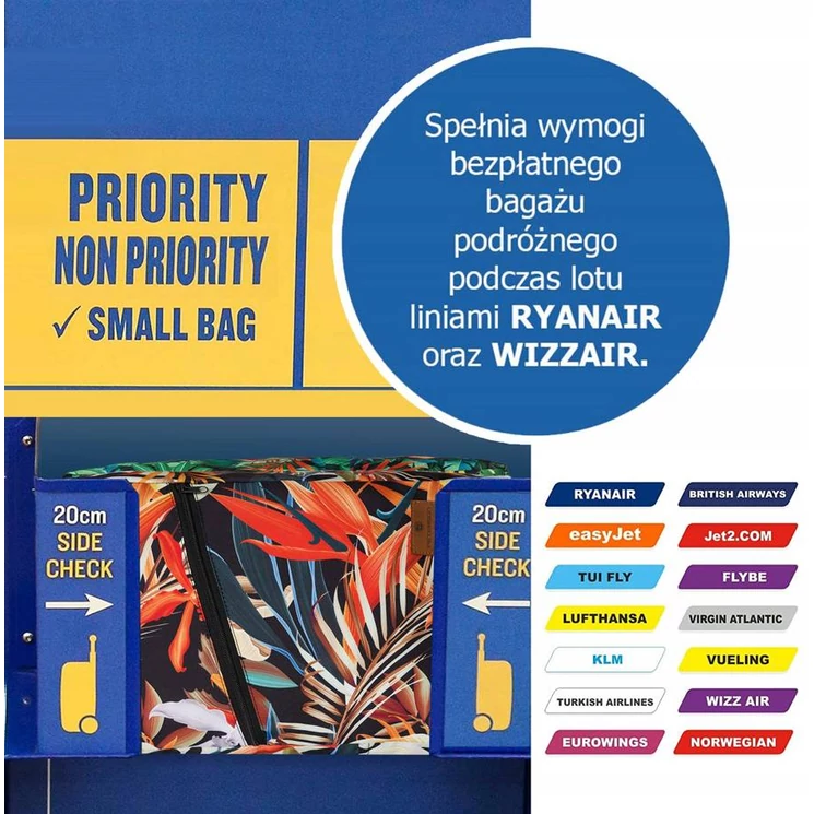 Peterson Fedélzeti hátizsák Ryanair fedélzeti ingyenes méret 40 x 20 x 25 cm