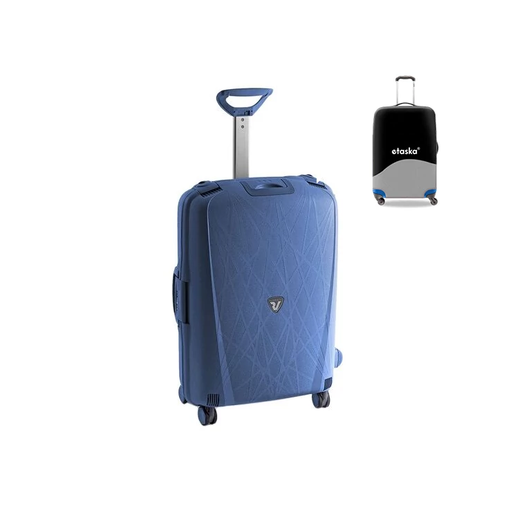 Roncato R0712 Light Spinner bőrönd 68 cm-es Avio kék ajándék bőröndhuzattal