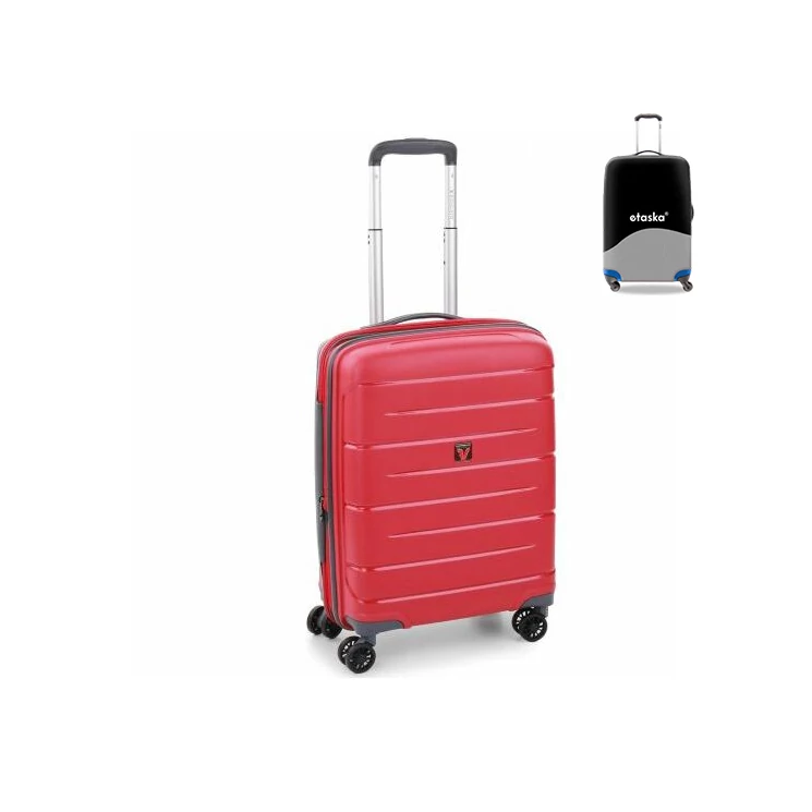 Roncato FLIGHT DLX Spinner kabinbőrönd R-3463 Piros ajándék bőröndhuzattal