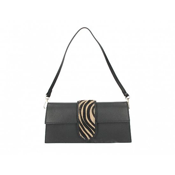 Valódi bőr női táska Barna Zebra mintával S2331