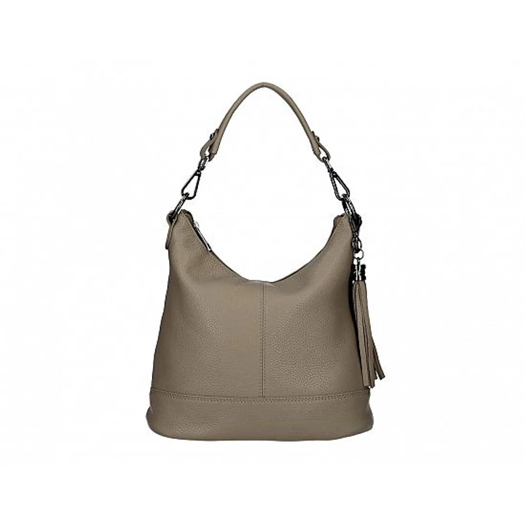 Valódi bőr női táska sötét taupe színben S7221