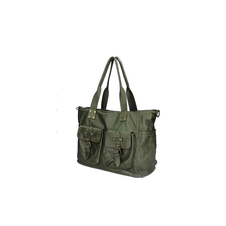 Valódi bőr női táska Sötétbarna S7258