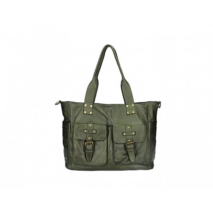 Valódi bőr női táska Zöld S7258