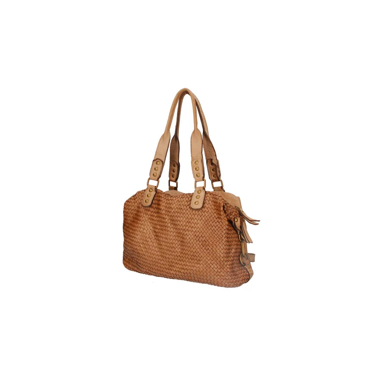 Valódi bőr női táska Taupe S7259