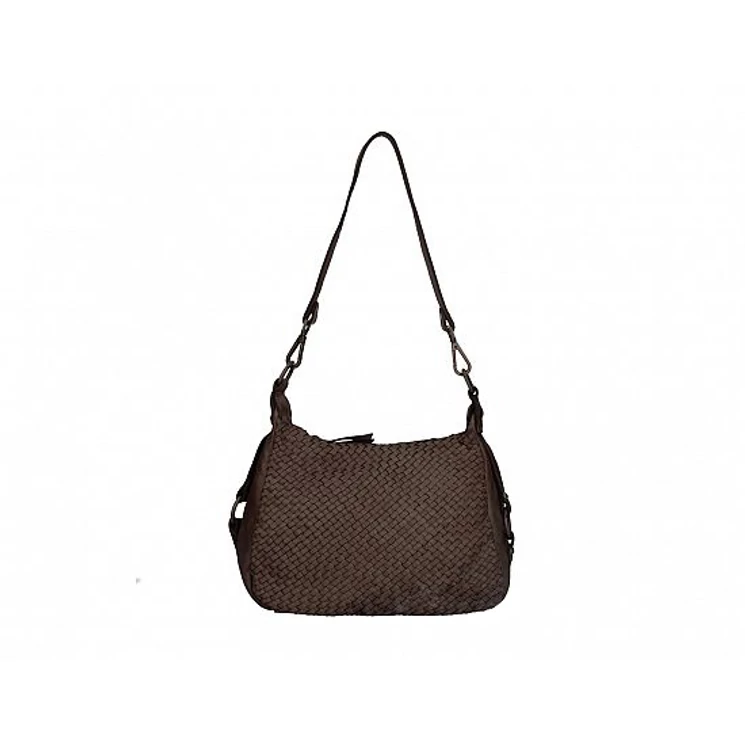 Valódi bőr női táska Sötétbarna S7260