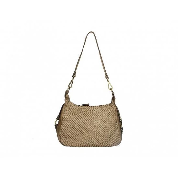 Valódi bőr női táska Taupe S7260