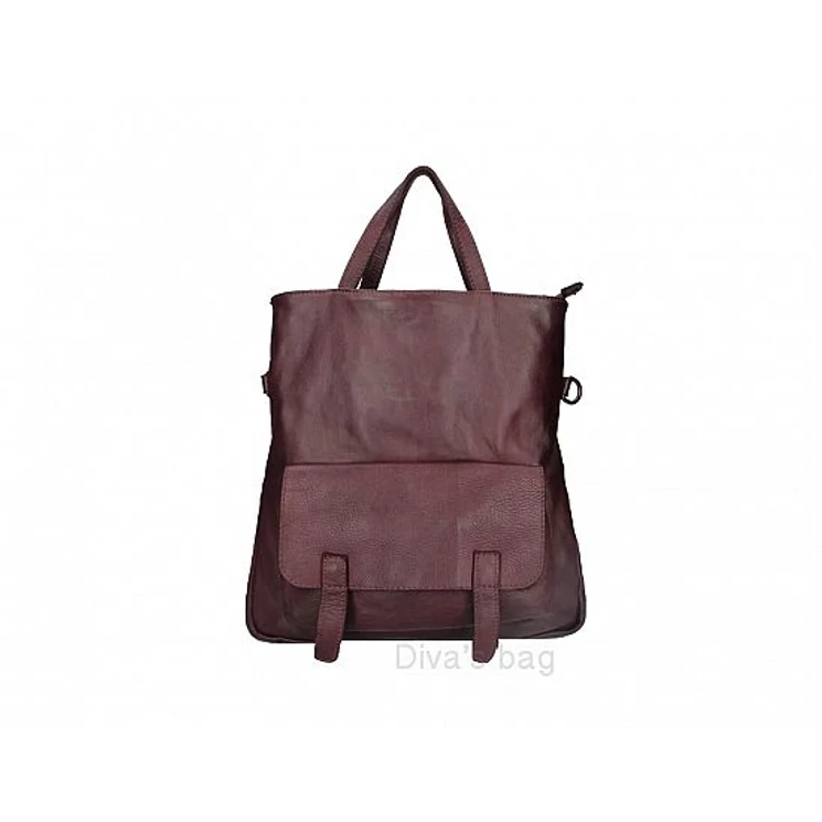 Valódi bőr női táska Bordó S7263