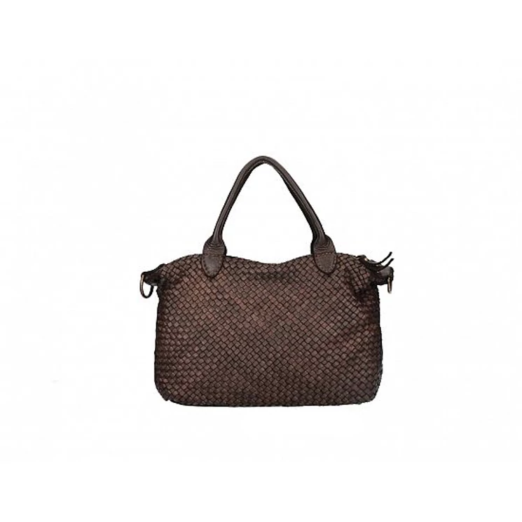 Valódi bőr női táska Sötétbarna S7264