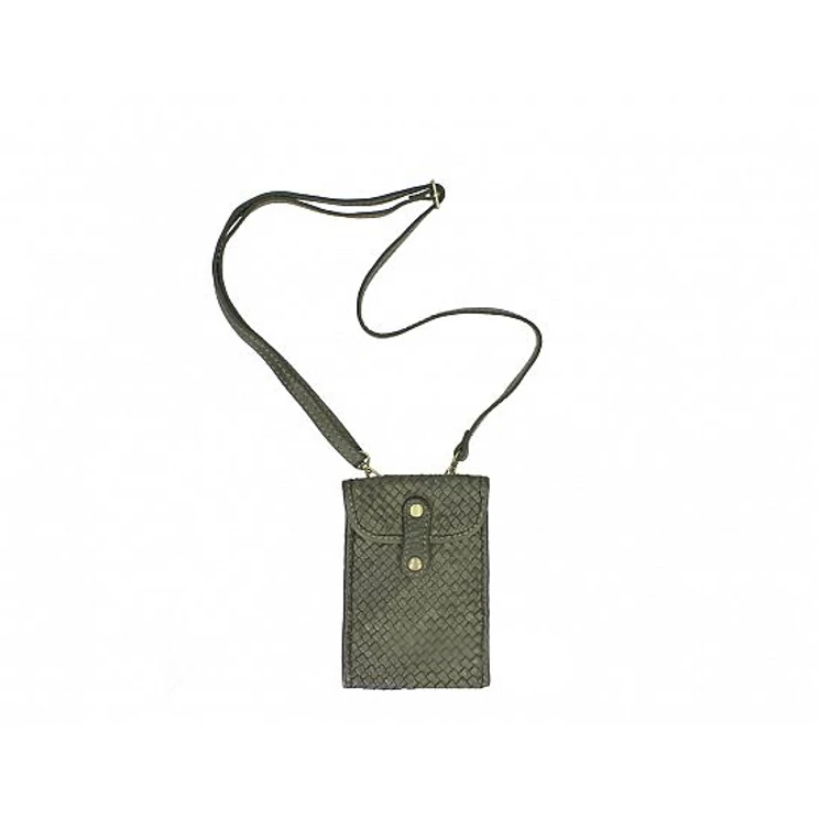 Valódi bőr nyakba akasztható telefontartó Zöld TR302