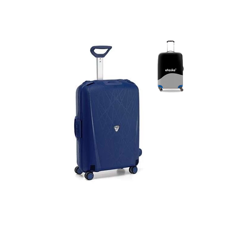 Roncato R0712 Light Spinner bőrönd 68 cm-es Sötétkék ajándék bőröndhuzattal