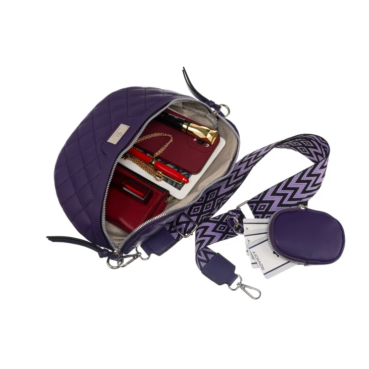 Elegáns női övtáska Lila színben + Praktikus kiegészítővel