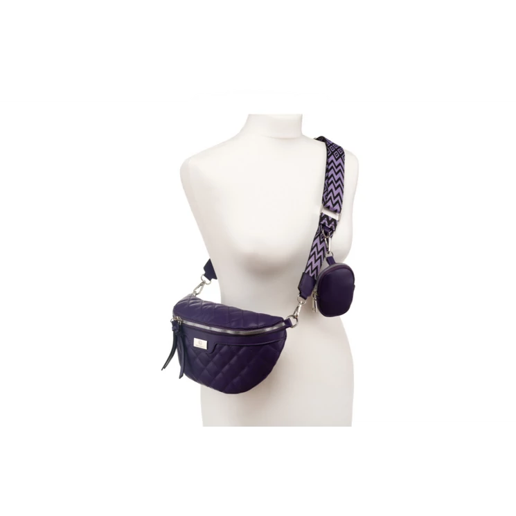 Elegáns női övtáska Lila színben + Praktikus kiegészítővel