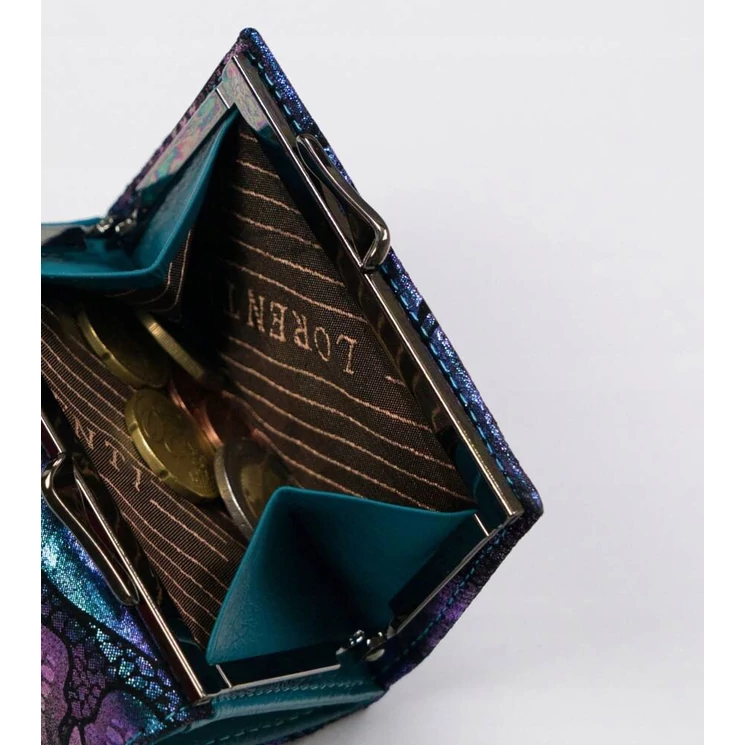 Kis méretű Valódi bőr női pénztárca Pillangó mintával- Lorenti