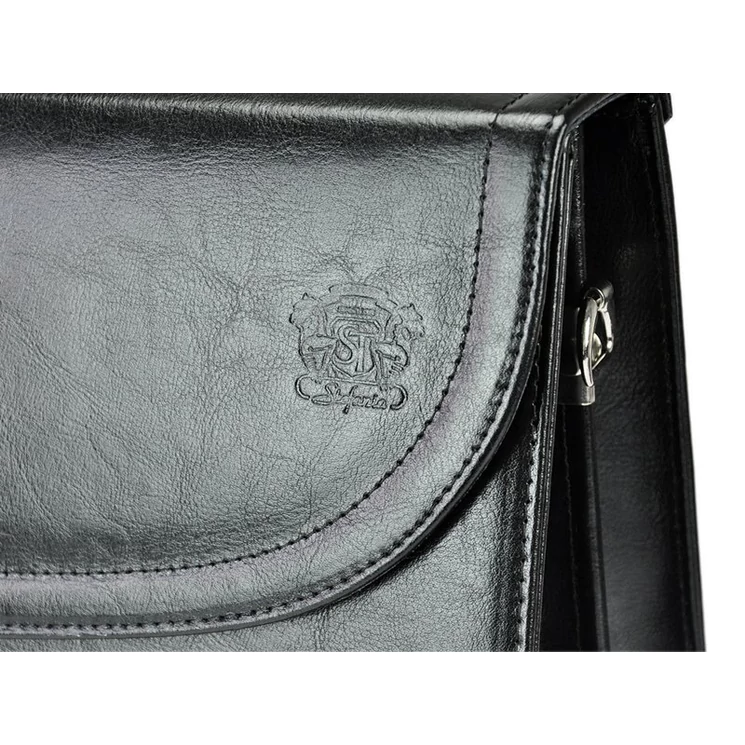 Stefania Nagyméretű Valódi bőr Aktatáska fekete színben