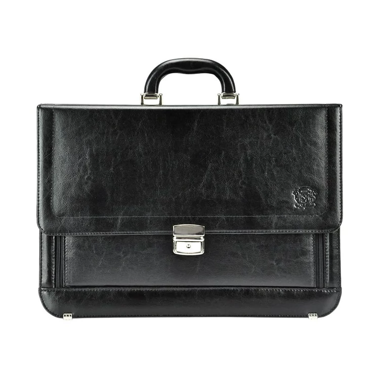 Stefania Valódi bőr Aktatáska fekete színben