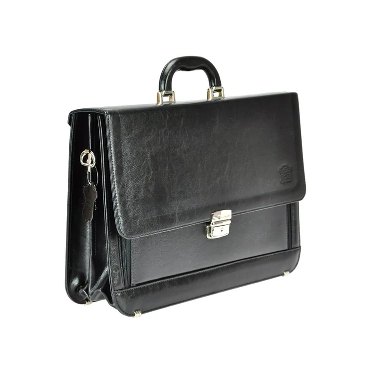 Stefania Valódi bőr Aktatáska fekete színben