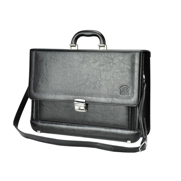 Stefania Valódi bőr Aktatáska fekete színben