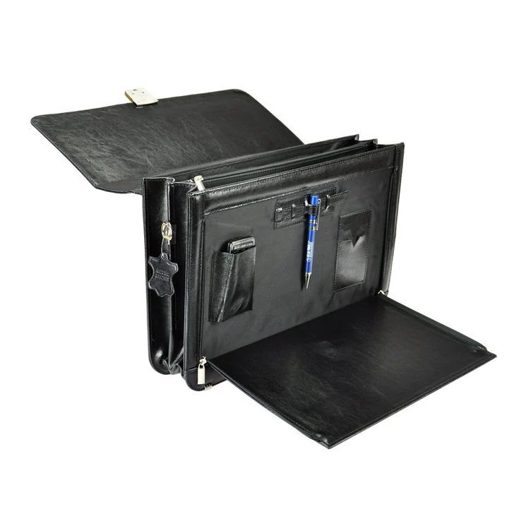 Stefania Valódi bőr Aktatáska fekete színben