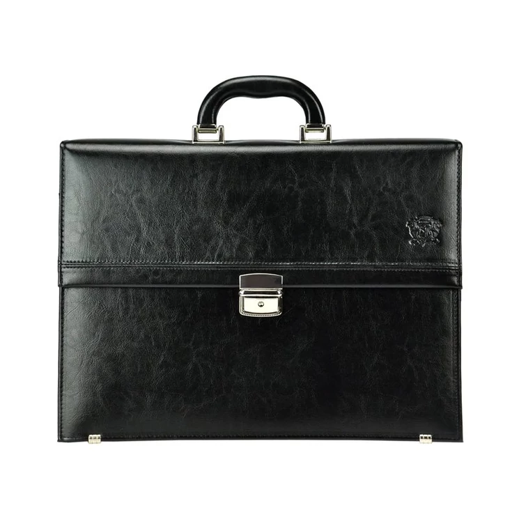 Stefania Sokrekeszes Valódi bőr Aktatáska fekete színben