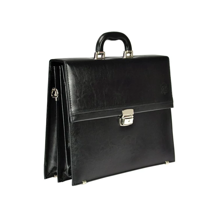 Stefania Sokrekeszes Valódi bőr Aktatáska fekete színben