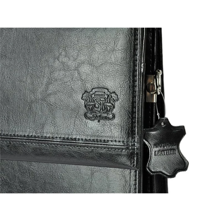 Stefania Sokrekeszes Valódi bőr Aktatáska fekete színben