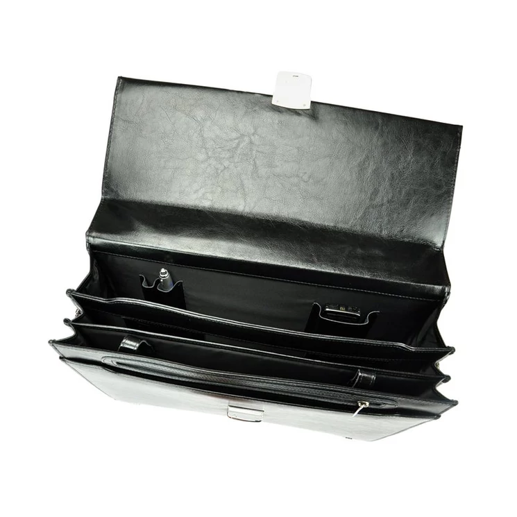 Stefania Sokrekeszes Valódi bőr Aktatáska fekete színben
