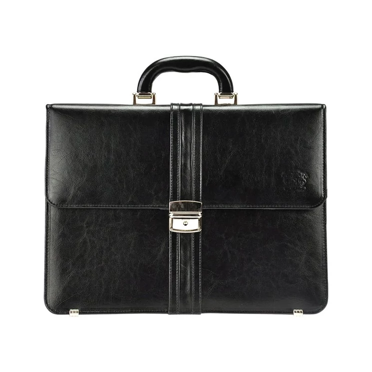 Stefania Valódi bőr Aktatáska fekete színben