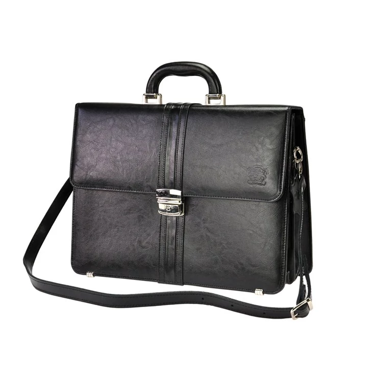 Stefania Valódi bőr Aktatáska fekete színben