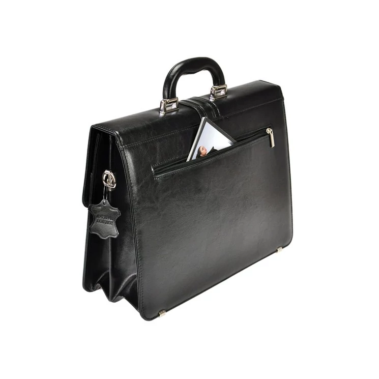 Stefania Valódi bőr Aktatáska fekete színben