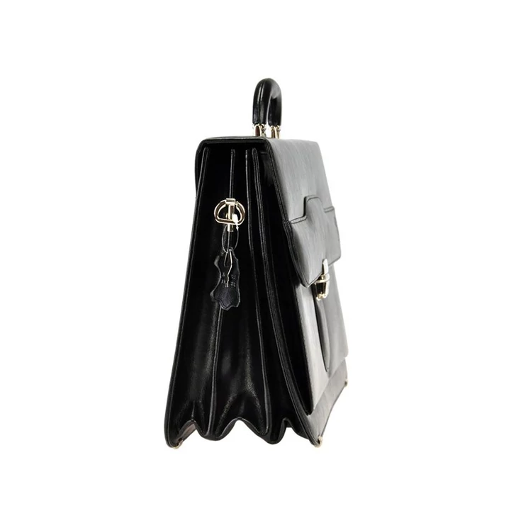 Stefania Sokrekeszes Valódi bőr Aktatáska fekete színben