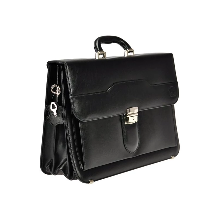 Stefania Sokrekeszes Valódi bőr Aktatáska fekete színben