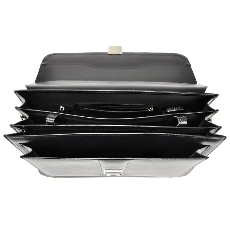 Stefania Sokrekeszes Valódi bőr Aktatáska fekete színben