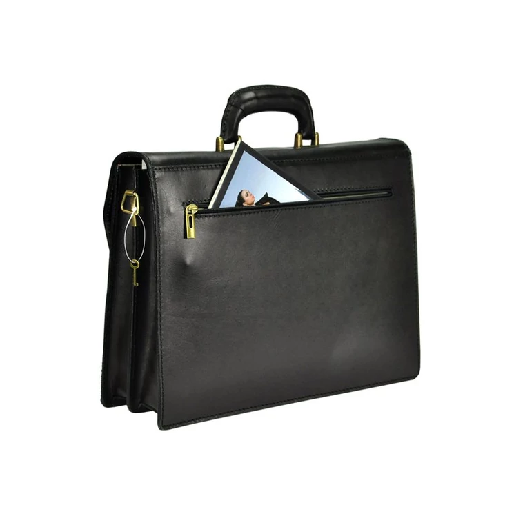 Gregorio Valódi bőr kétrészes aktatáska fekete színben