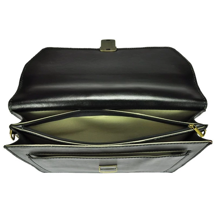 Gregorio Valódi bőr kétrészes aktatáska fekete színben