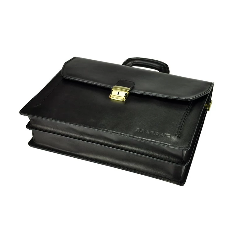 Gregorio Valódi bőr kétrészes aktatáska fekete színben