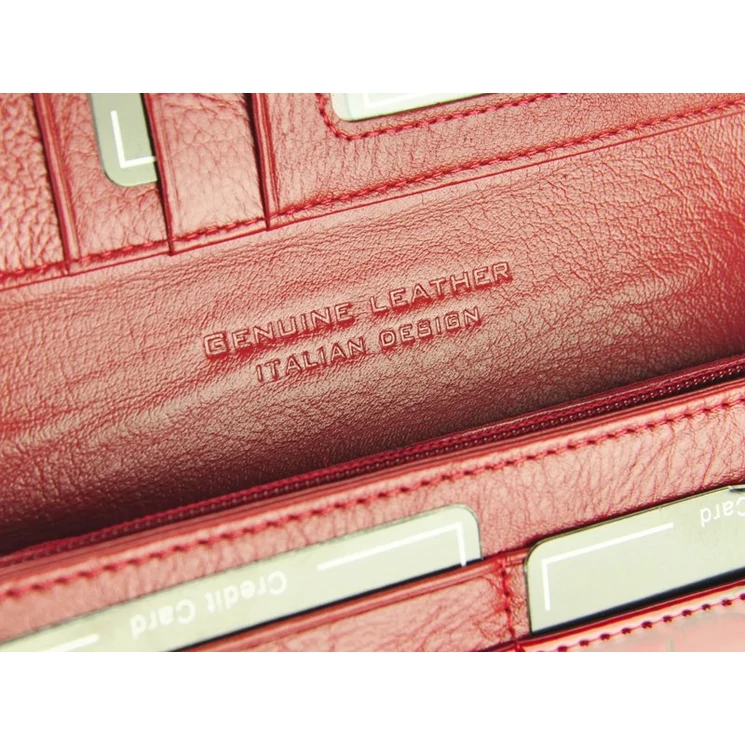 Piros  Valódi bőr Pénztárca