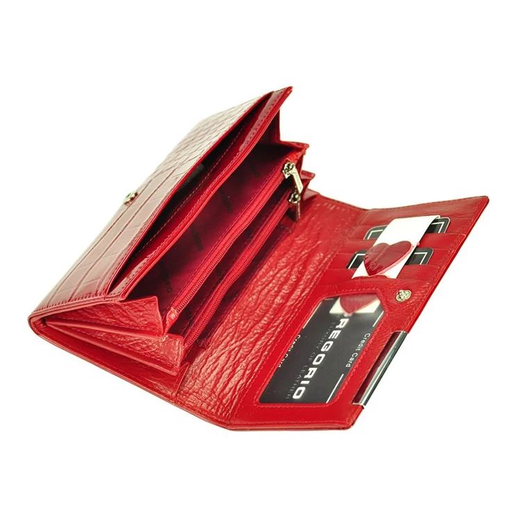 Piros Valódi bőr Pénztárca