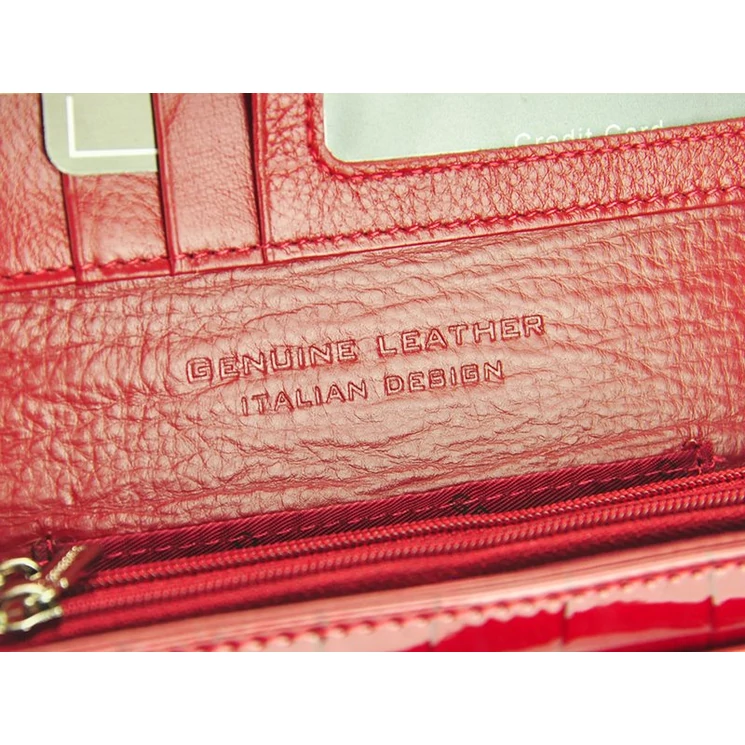 Piros Valódi bőr Pénztárca