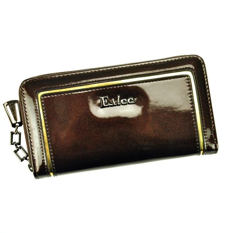 Eslee sötétbarna Műbőr + Valódi bőr Pénztárca