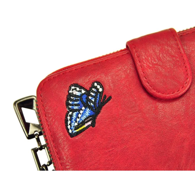 Eslee fekete Műbőr + Valódi bőr Pénztárca