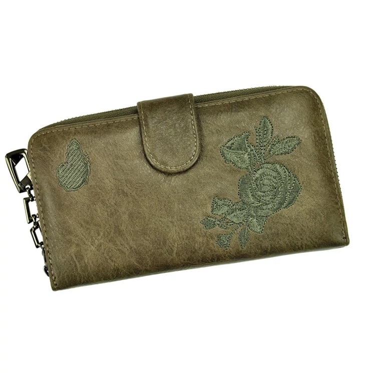 Eslee fekete Műbőr + Valódi bőr Pénztárca