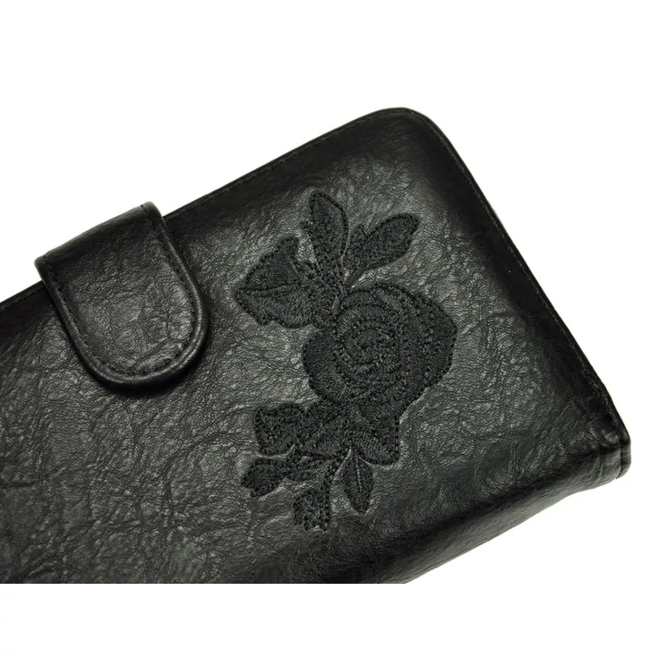 Eslee fekete Műbőr + Valódi bőr Pénztárca