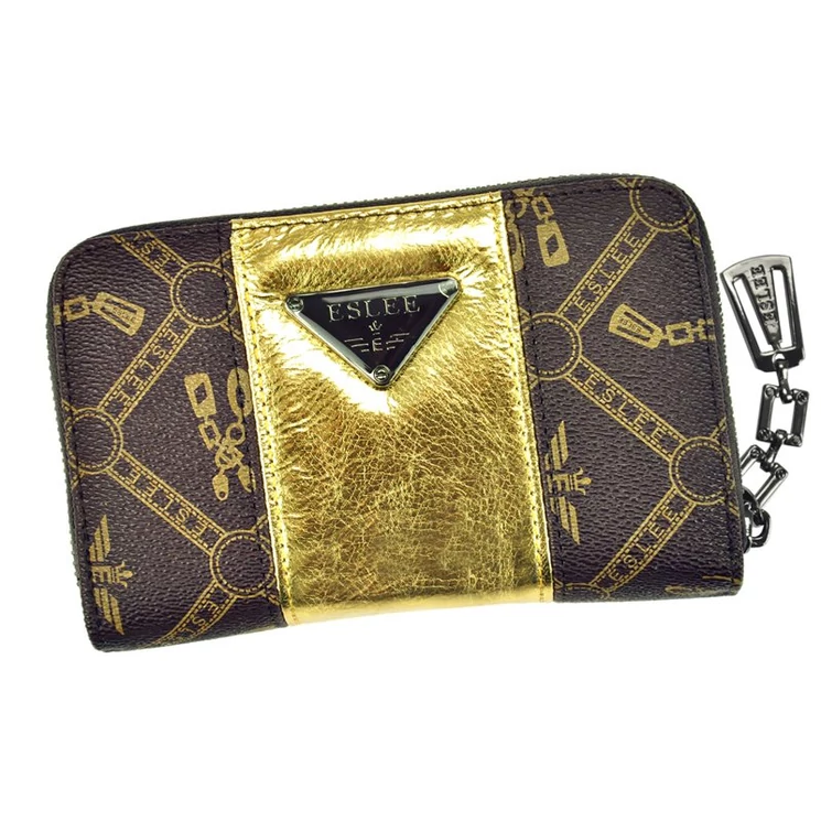 Eslee fekete Műbőr + Valódi bőr Pénztárca